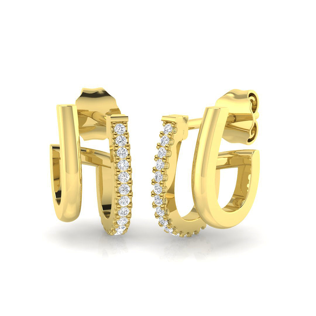 Gold Diamond Crawler Earrings in 10K/14K gold and platinum with certified lab-grown or natural diamonds