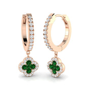 Dudly Gold Clover Diamond Earrings in 10K/14K gold and platinum with certified lab-grown or natural diamonds