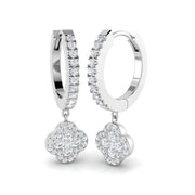 Dudly Gold Clover Diamond Earrings in 10K/14K gold and platinum with certified lab-grown or natural diamonds