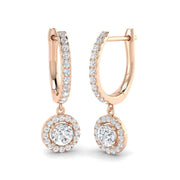 Trizz Gold Diamond Drop Trilogy Earrings - Elegant Luxury Jewelry in 10K/14K gold and platinum with certified lab-grown or natural diamonds