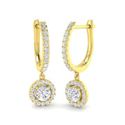 Trizz Gold Diamond Drop Trilogy Earrings - Elegant Luxury Jewelry in 10K/14K gold and platinum with certified lab-grown or natural diamonds