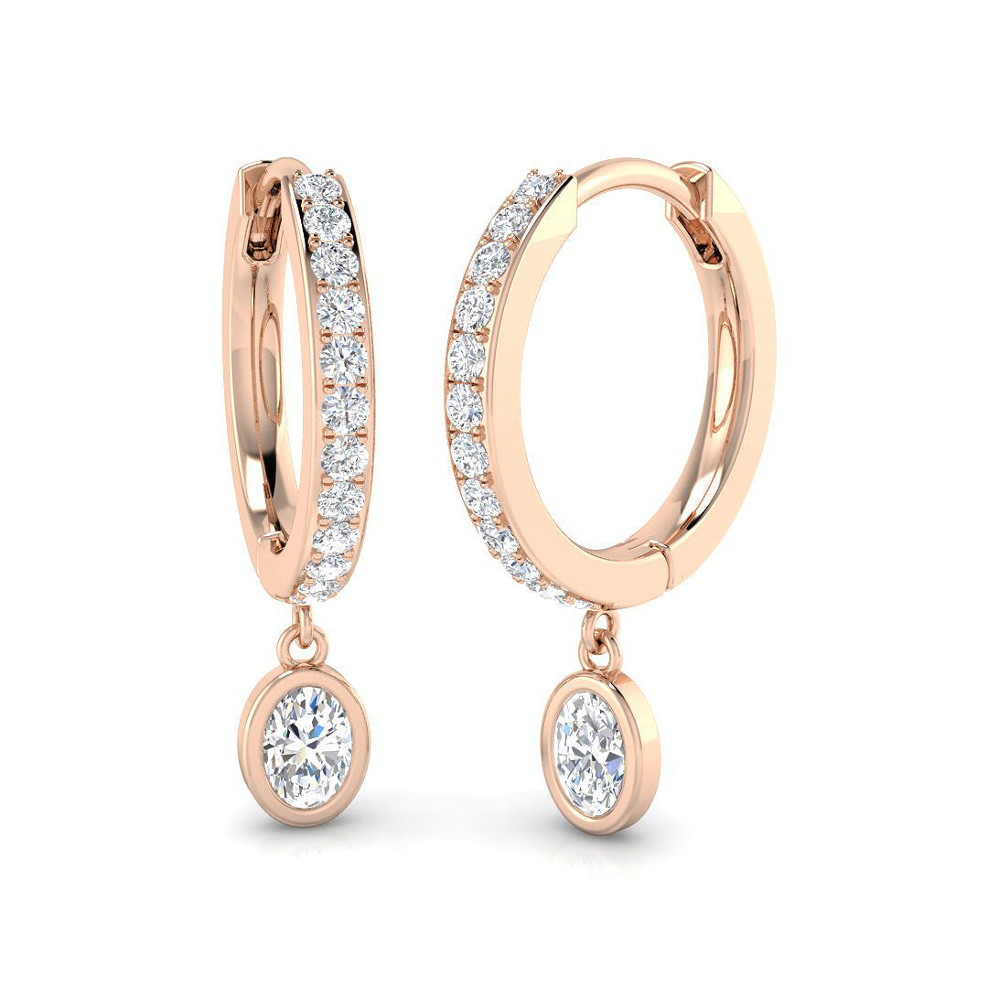 Elegant Eatby Gold Drop & Trilogy Diamond Earrings - 0.5ct Luxury Style in 10K/14K gold and platinum with certified lab-grown or natural diamonds
