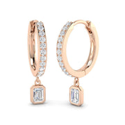 Edwyn Gold Drop & Trilogy Diamond Earrings - Elegant 0.5ct Luxury in 10K/14K gold and platinum with certified lab-grown or natural diamonds