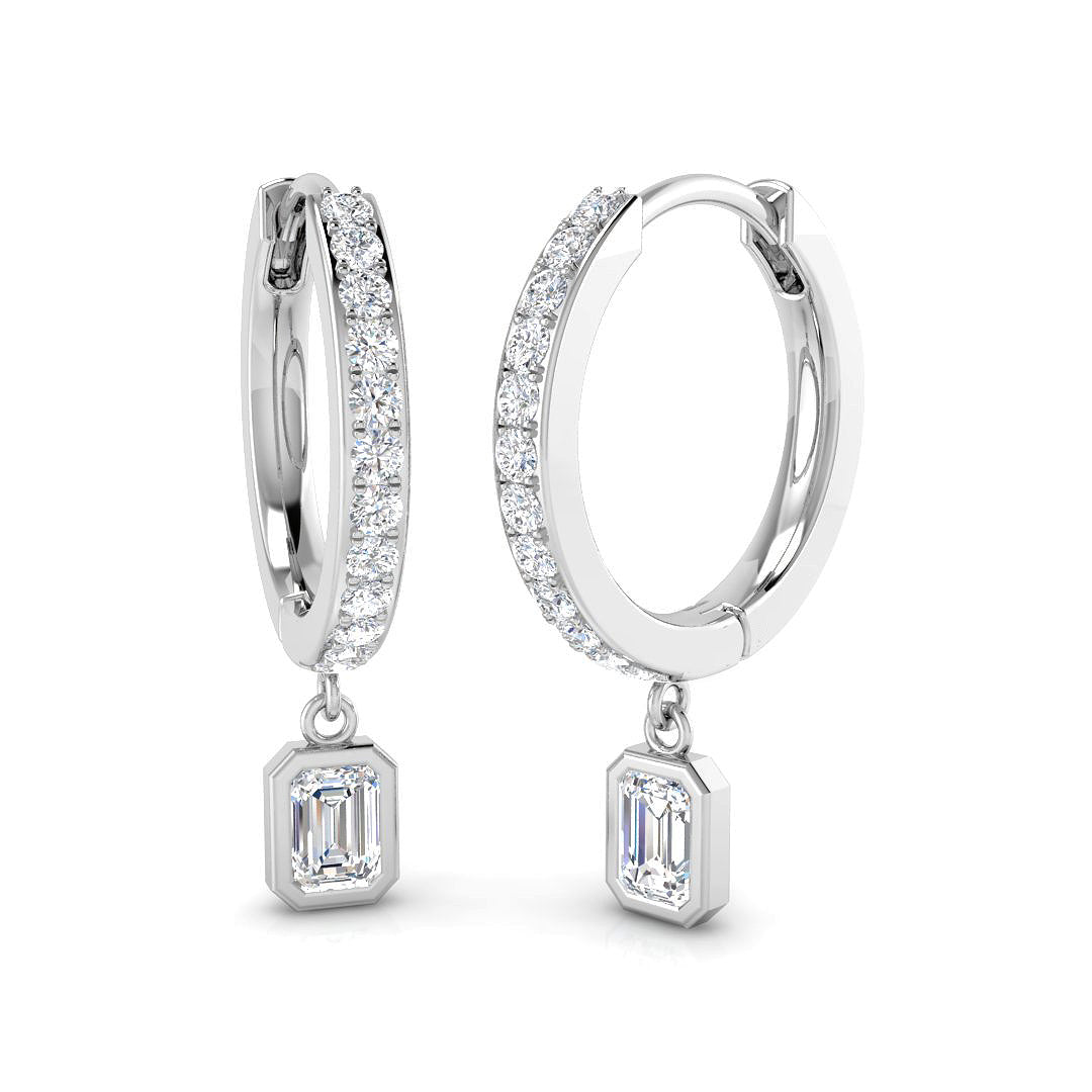 Edwyn Gold Drop & Trilogy Diamond Earrings - Elegant 0.5ct Luxury in 10K/14K gold and platinum with certified lab-grown or natural diamonds