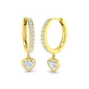 Elton Gold Drop & Trilogy Diamond Earrings - 1ct Luxury Jewelry in 10K/14K gold and platinum with certified lab-grown or natural diamonds