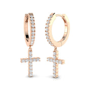 Eltyn 0.33ct Gold Drop & Trilogy Diamond Earrings for Elegant Style in 10K/14K gold and platinum with certified lab-grown or natural diamonds