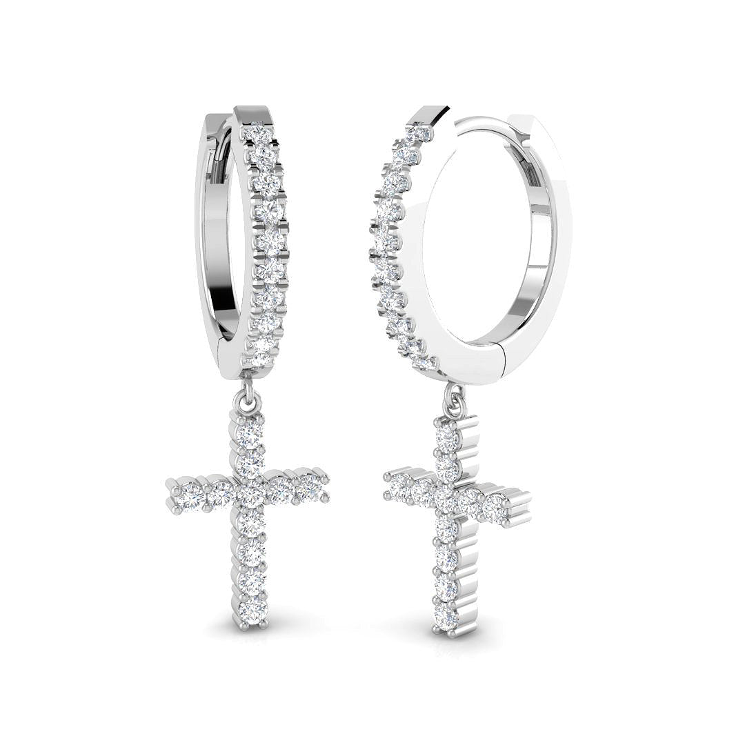 Eltyn 0.33ct Gold Drop & Trilogy Diamond Earrings for Elegant Style in 10K/14K gold and platinum with certified lab-grown or natural diamonds