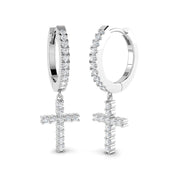 Eltyn 0.33ct Gold Drop & Trilogy Diamond Earrings for Elegant Style in 10K/14K gold and platinum with certified lab-grown or natural diamonds