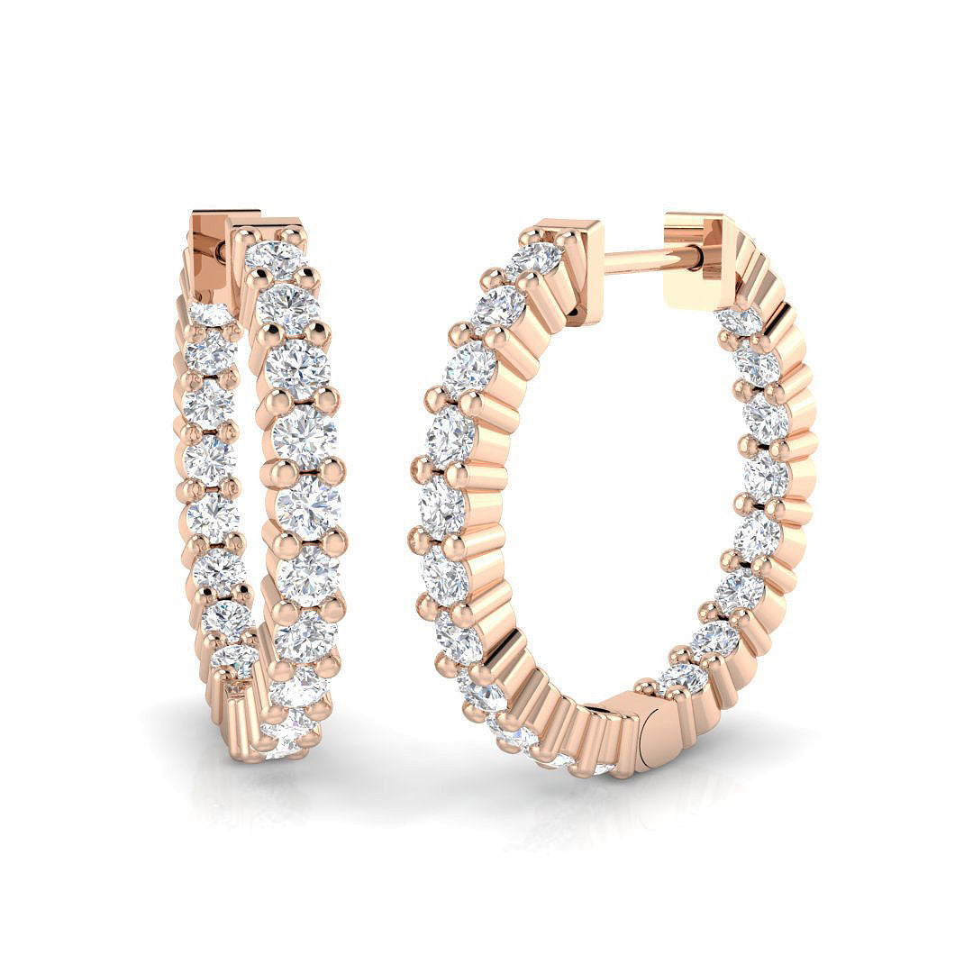 Hoop Earrings - Erhry 1ct Gold Pure Radiance in 10K/14K gold and platinum with certified lab-grown or natural diamonds