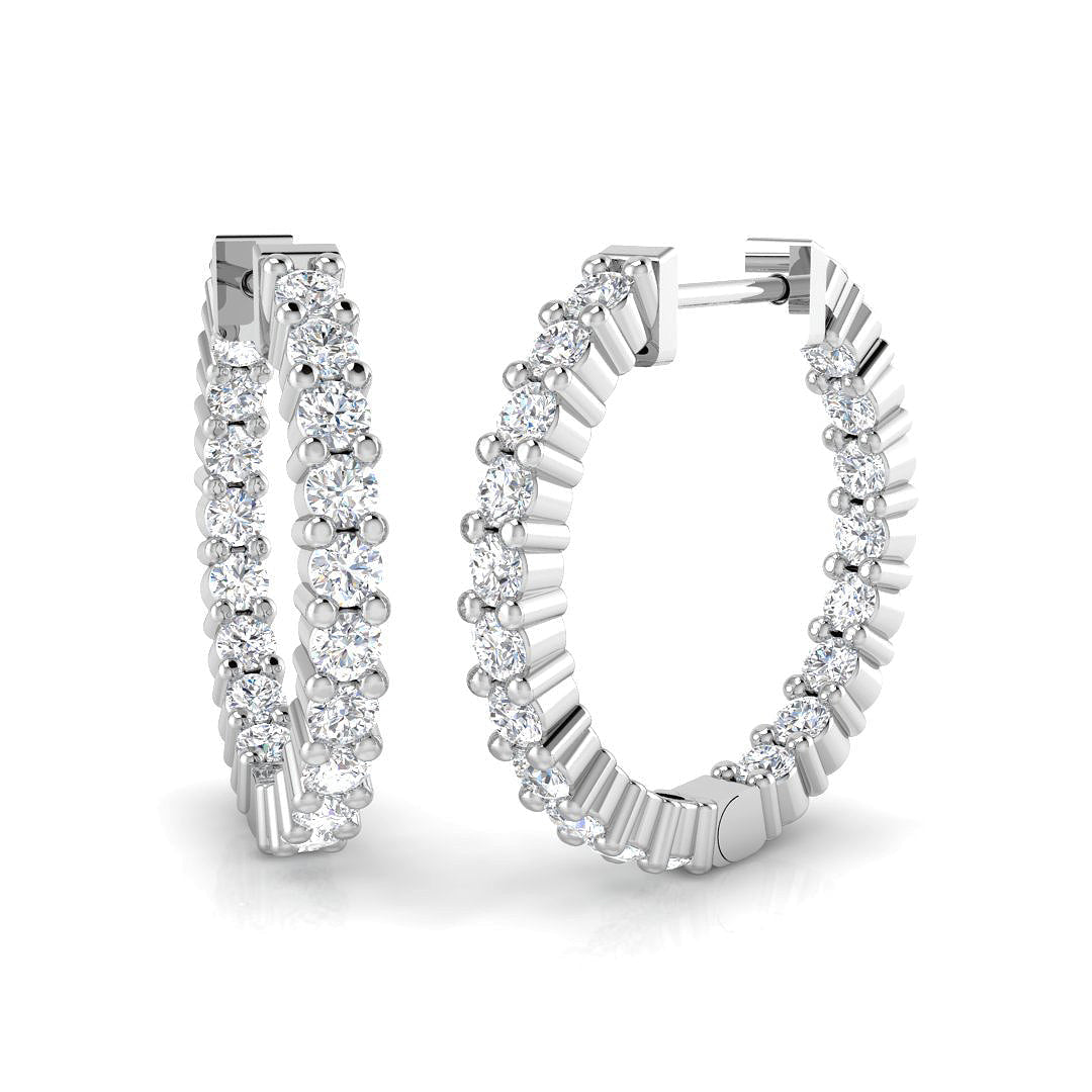 Hoop Earrings - Erhry 1ct Gold Pure Radiance in 10K/14K gold and platinum with certified lab-grown or natural diamonds