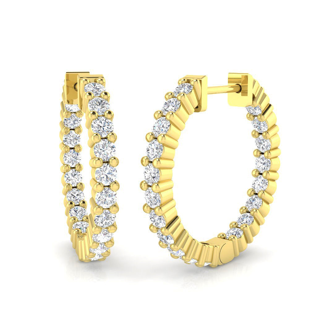 Hoop Earrings - Erhry 1ct Gold Pure Radiance in 10K/14K gold and platinum with certified lab-grown or natural diamonds