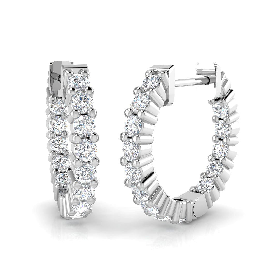 Lab Grown Diamond Hoop Earrings in 10K/14K gold and platinum with certified lab-grown or natural diamonds