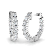 Lab Grown Diamond Hoop Earrings in 10K/14K gold and platinum with certified lab-grown or natural diamonds