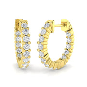Lab Grown Diamond Hoop Earrings in 10K/14K gold and platinum with certified lab-grown or natural diamonds