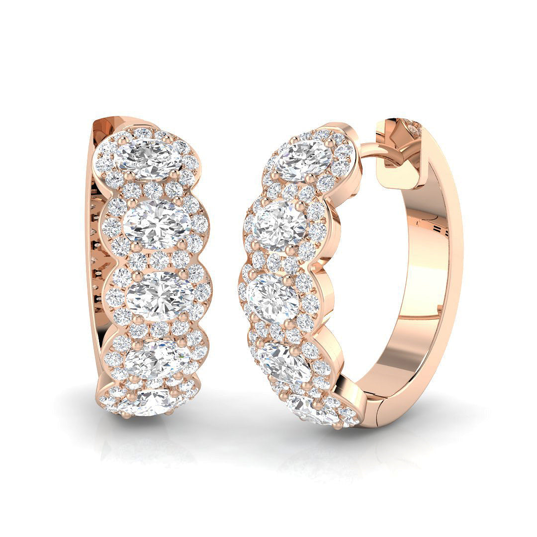 Hoop Earrings - Erhsy 1ct Gold Pure Radiance in 10K/14K gold and platinum with certified lab-grown or natural diamonds