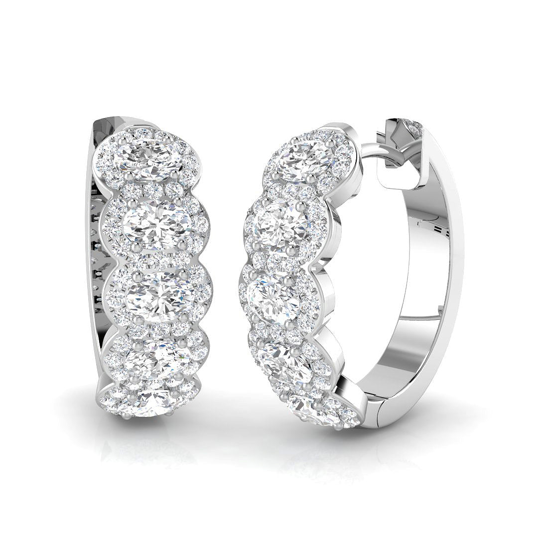 Hoop Earrings - Erhsy 1ct Gold Pure Radiance in 10K/14K gold and platinum with certified lab-grown or natural diamonds