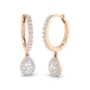 Lovey Drop & Trilogy Gold Diamond Earrings in 10K/14K gold and platinum with certified lab-grown or natural diamonds