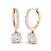 Entoy 1ct Gold Drop & Trilogy Diamond Earrings - Luxury Jewelry in 10K/14K gold and platinum with certified lab-grown or natural diamonds