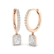 Luxury Gold Drop & Trilogy Diamond Earrings - 0.5ct Elegant Jewelry in 10K/14K gold and platinum with certified lab-grown or natural diamonds