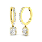 Luxury Gold Drop & Trilogy Diamond Earrings - 0.5ct Elegant Jewelry in 10K/14K gold and platinum with certified lab-grown or natural diamonds