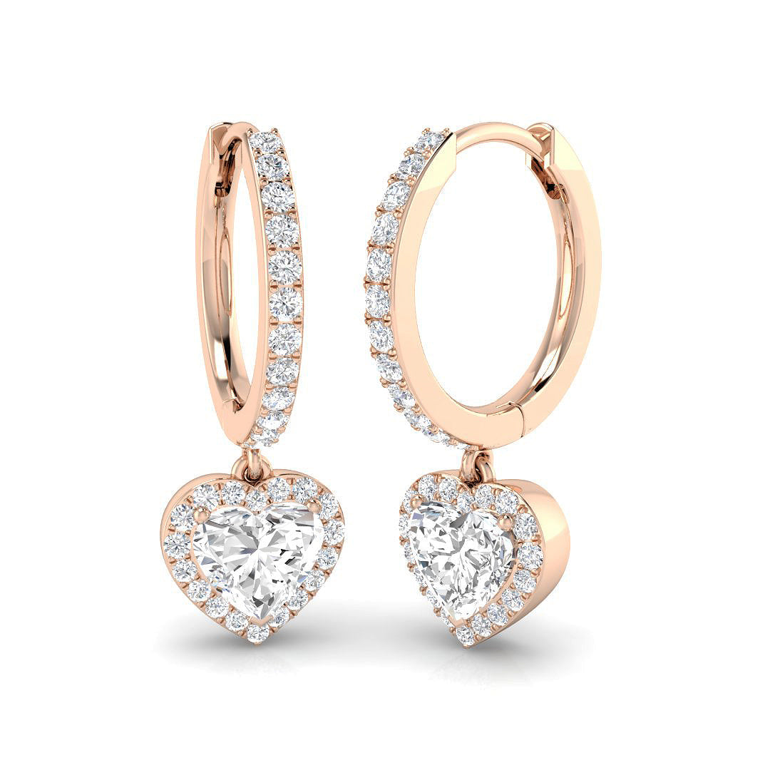 Entsy Gold Diamond Drop & Trilogy Earrings - 1ct Luxury Elegance in 10K/14K gold and platinum with certified lab-grown or natural diamonds