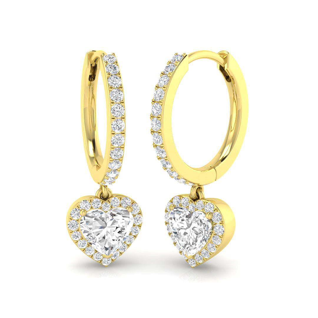 Entsy Gold Diamond Drop & Trilogy Earrings - 1ct Luxury Elegance in 10K/14K gold and platinum with certified lab-grown or natural diamonds