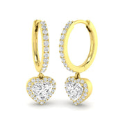 Entsy Gold Diamond Drop & Trilogy Earrings - 1ct Luxury Elegance in 10K/14K gold and platinum with certified lab-grown or natural diamonds