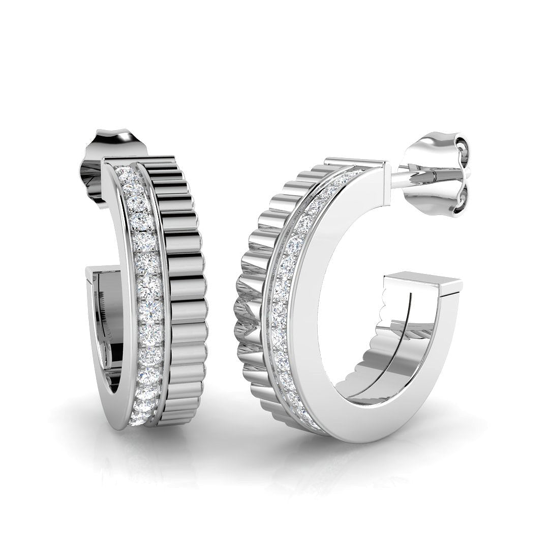 0.33 Ct Lab Grown Diamond Hoop Earrings in 10K/14K gold and platinum with certified lab-grown or natural diamonds
