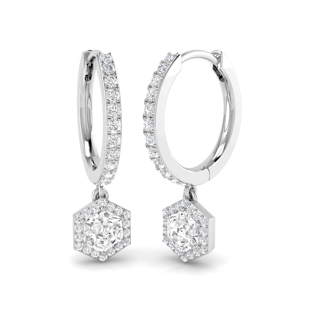 Entwy Gold Drop & Trilogy Diamond Earrings - 0.5ct Luxury Jewelry in 10K/14K gold and platinum with certified lab-grown or natural diamonds