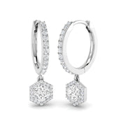Entwy Gold Drop & Trilogy Diamond Earrings - 0.5ct Luxury Jewelry in 10K/14K gold and platinum with certified lab-grown or natural diamonds