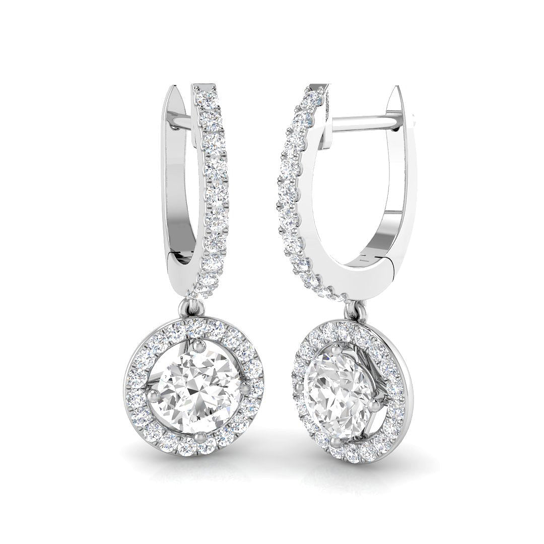 Epsly 1.25ct Gold Drop & Trilogy Diamond Earrings - Luxurious Elegance in 10K/14K gold and platinum with certified lab-grown or natural diamonds
