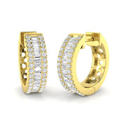 Hoop Earrings with Honeycomb Diamond Setting - 0.5ct to 1ct in 10K/14K gold and platinum with certified lab-grown or natural diamonds
