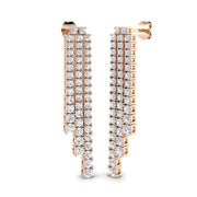 Quinn Luxury Gold Drop & Trilogy Diamond Earrings - 3ct to 5ct in 10K/14K gold and platinum with certified lab-grown or natural diamonds