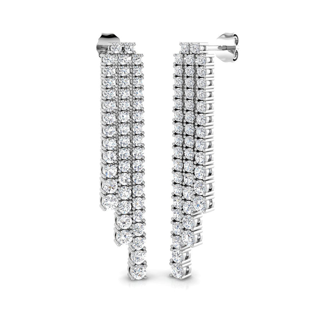 Quinn Luxury Gold Drop & Trilogy Diamond Earrings - 3ct to 5ct in 10K/14K gold and platinum with certified lab-grown or natural diamonds