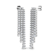 Quinn Luxury Gold Drop & Trilogy Diamond Earrings - 3ct to 5ct in 10K/14K gold and platinum with certified lab-grown or natural diamonds