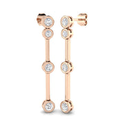 Erjoy 1ct Gold Drop & Trilogy Diamond Earrings - Luxury Sparkle in 10K/14K gold and platinum with certified lab-grown or natural diamonds