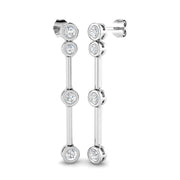Erjoy 1ct Gold Drop & Trilogy Diamond Earrings - Luxury Sparkle in 10K/14K gold and platinum with certified lab-grown or natural diamonds