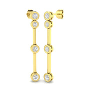 Erjoy 1ct Gold Drop & Trilogy Diamond Earrings - Luxury Sparkle in 10K/14K gold and platinum with certified lab-grown or natural diamonds