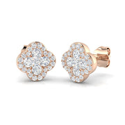 Erlpy Clover Diamond Earrings in Gold - Exquisite Luxury Jewelry in 10K/14K gold and platinum with certified lab-grown or natural diamonds