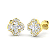 Erlpy Clover Diamond Earrings in Gold - Exquisite Luxury Jewelry in 10K/14K gold and platinum with certified lab-grown or natural diamonds