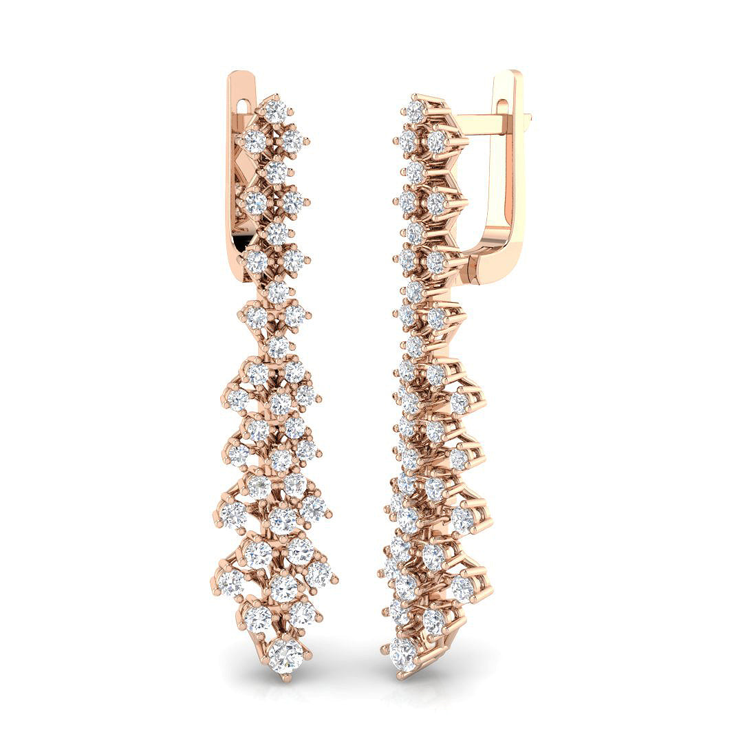 Erjry 2ct Gold Diamond Drop & Trilogy Earrings - Luxury Jewelry in 10K/14K gold and platinum with certified lab-grown or natural diamonds