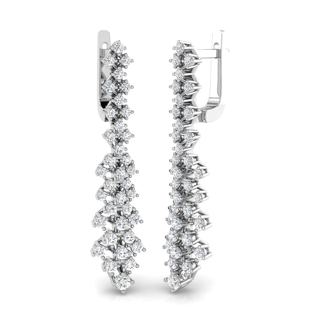 Erjry 2ct Gold Diamond Drop & Trilogy Earrings - Luxury Jewelry in 10K/14K gold and platinum with certified lab-grown or natural diamonds
