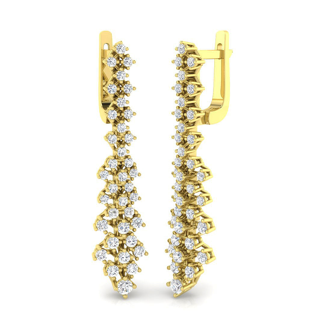 Erjry 2ct Gold Diamond Drop & Trilogy Earrings - Luxury Jewelry in 10K/14K gold and platinum with certified lab-grown or natural diamonds