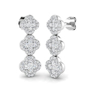 Enswey Luxury Gold Clover Diamond Earrings - 1ct to 1.5ct Elegance in 10K/14K gold and platinum with certified lab-grown or natural diamonds