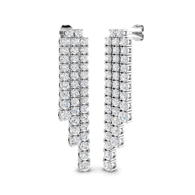 Diamond Waterfall Drop Earrings in | 10K & 14K Gold, Platinum