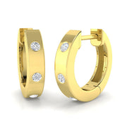 Hoop Earrings 0.1 Ct Diamond in 10K/14K gold and platinum with certified lab-grown or natural diamonds