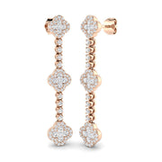 Entby Gold Clover Diamond Earrings in 10K/14K gold and platinum with certified lab-grown or natural diamonds