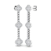 Entby Gold Clover Diamond Earrings in 10K/14K gold and platinum with certified lab-grown or natural diamonds