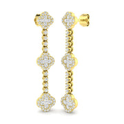 Entby Gold Clover Diamond Earrings in 10K/14K gold and platinum with certified lab-grown or natural diamonds