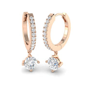 Erjsy Luxury Gold Drop & Trilogy Diamond Earrings - 0.5ct Elegance in 10K/14K gold and platinum with certified lab-grown or natural diamonds
